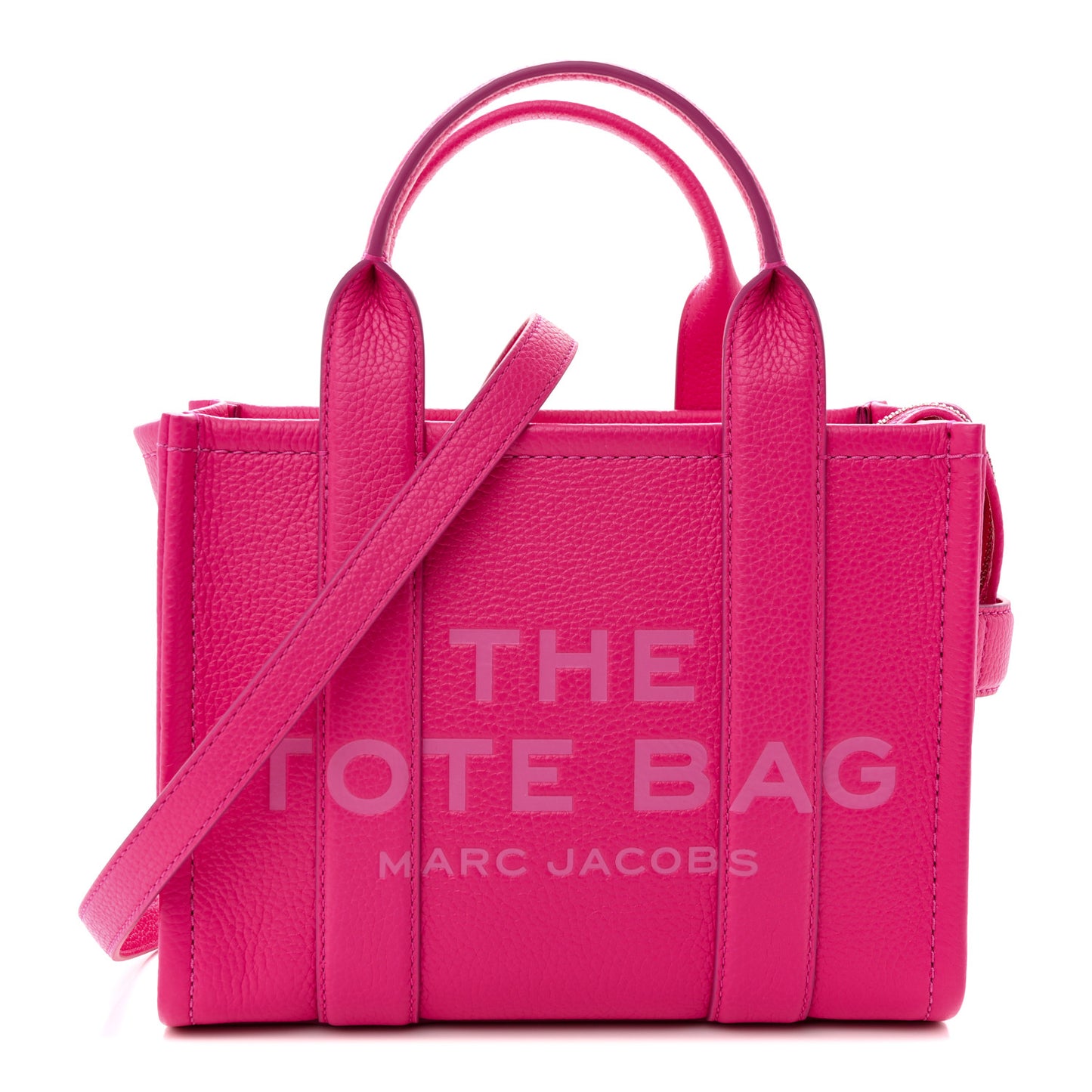Grained Calfskin Small The Tote Bag Hot Pink