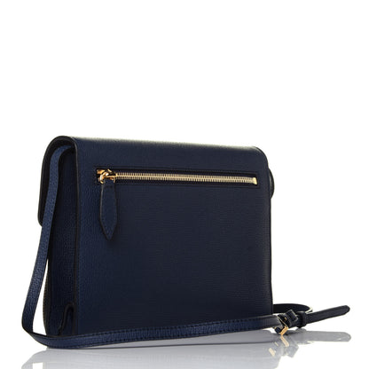 Burberry Derby Calfskin House Check Small Macken Crossbody Bag Ink Blue 3 of 9