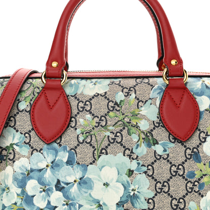 Gucci GG Supreme Monogram Blooms Small Boston Beige Blue Navy Hibiscus Red 8 of 11