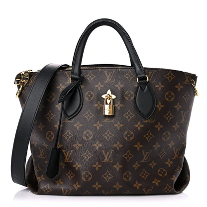 Louis Vuitton Monogram Flower Zipped Tote MM Black 1 of 12