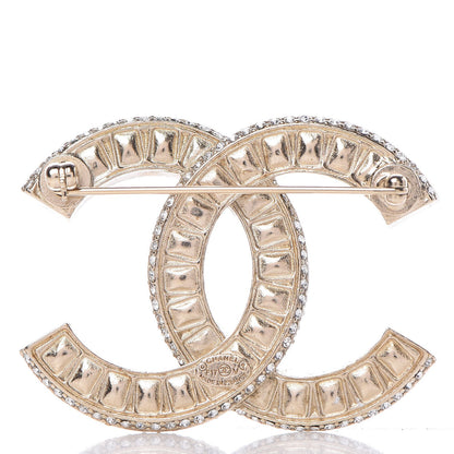 Chanel Baguette Crystal CC Brooch Gold 3 of 5