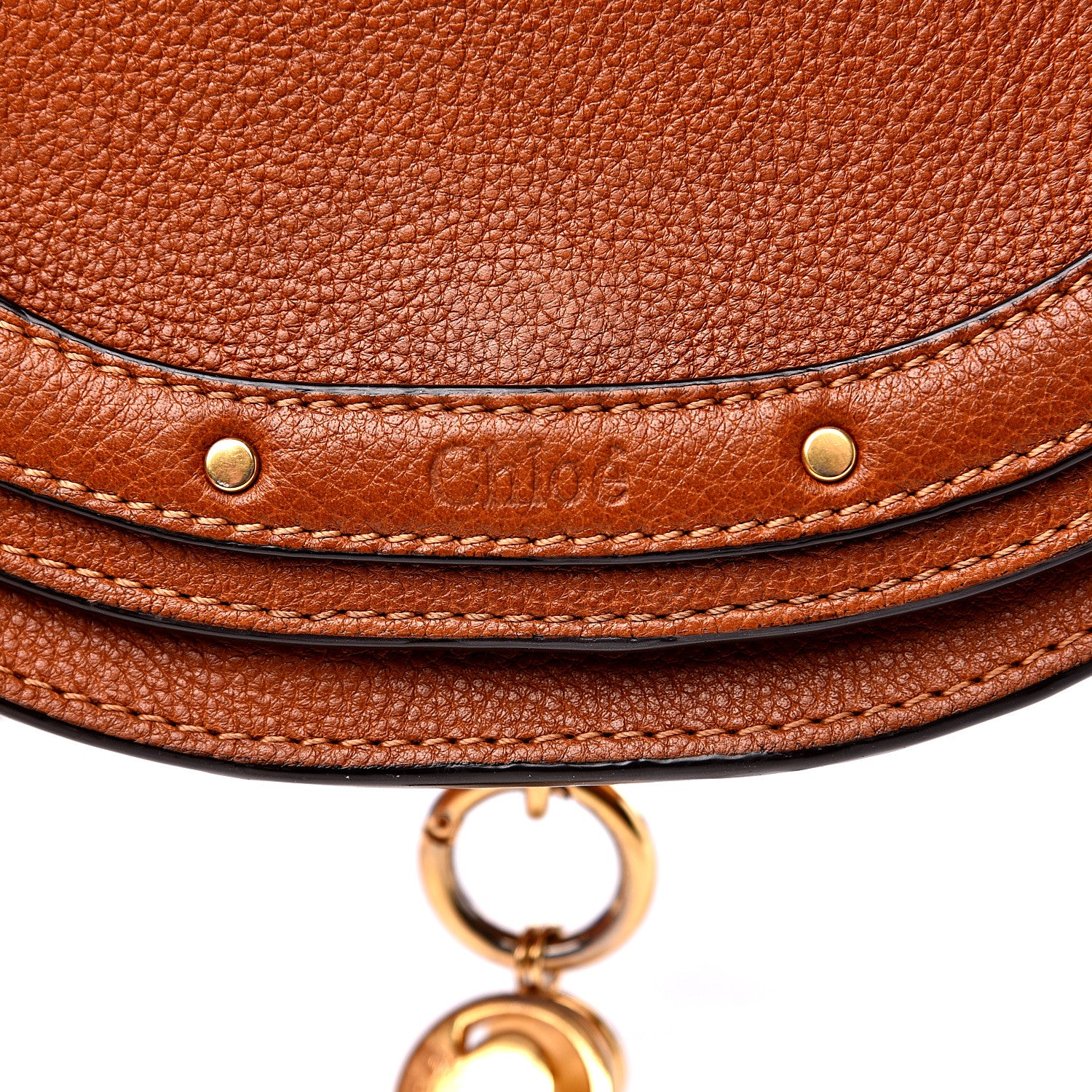 Chloe Calfskin Small Nile Bracelet Minaudiere Bag Caramel 8 of 8