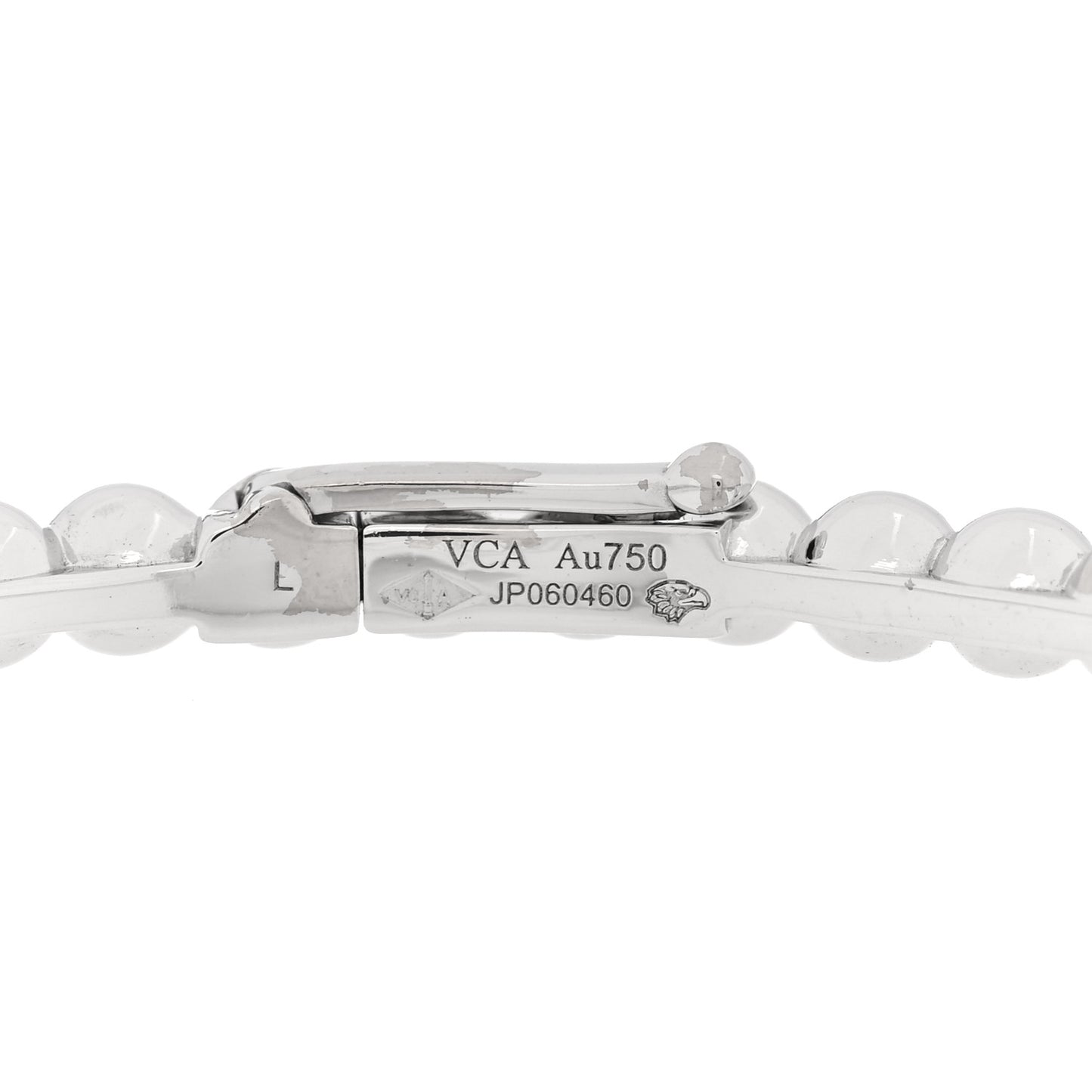 18K White Gold Perlee Pearls of Gold Bracelet L