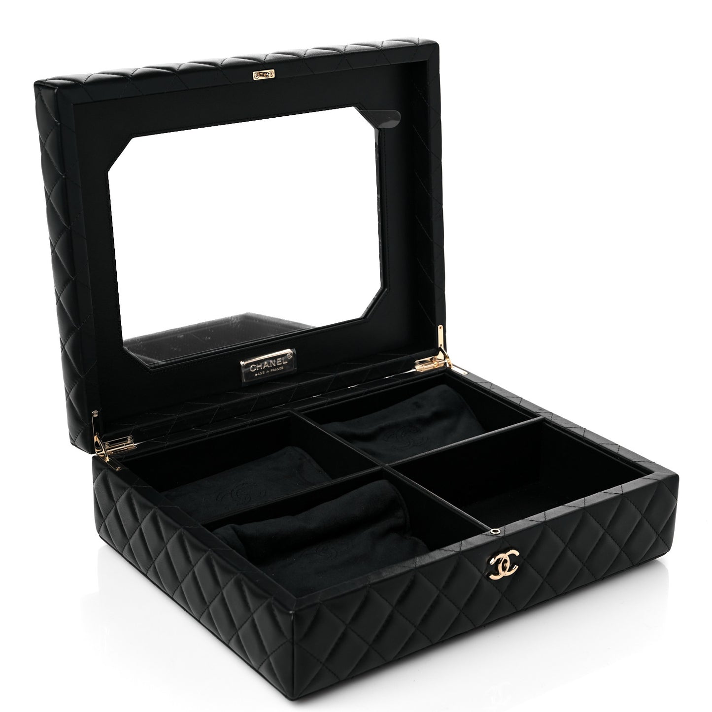 Lambskin Calfskin Tweed Success Story Set of 4 Minis Bags Black