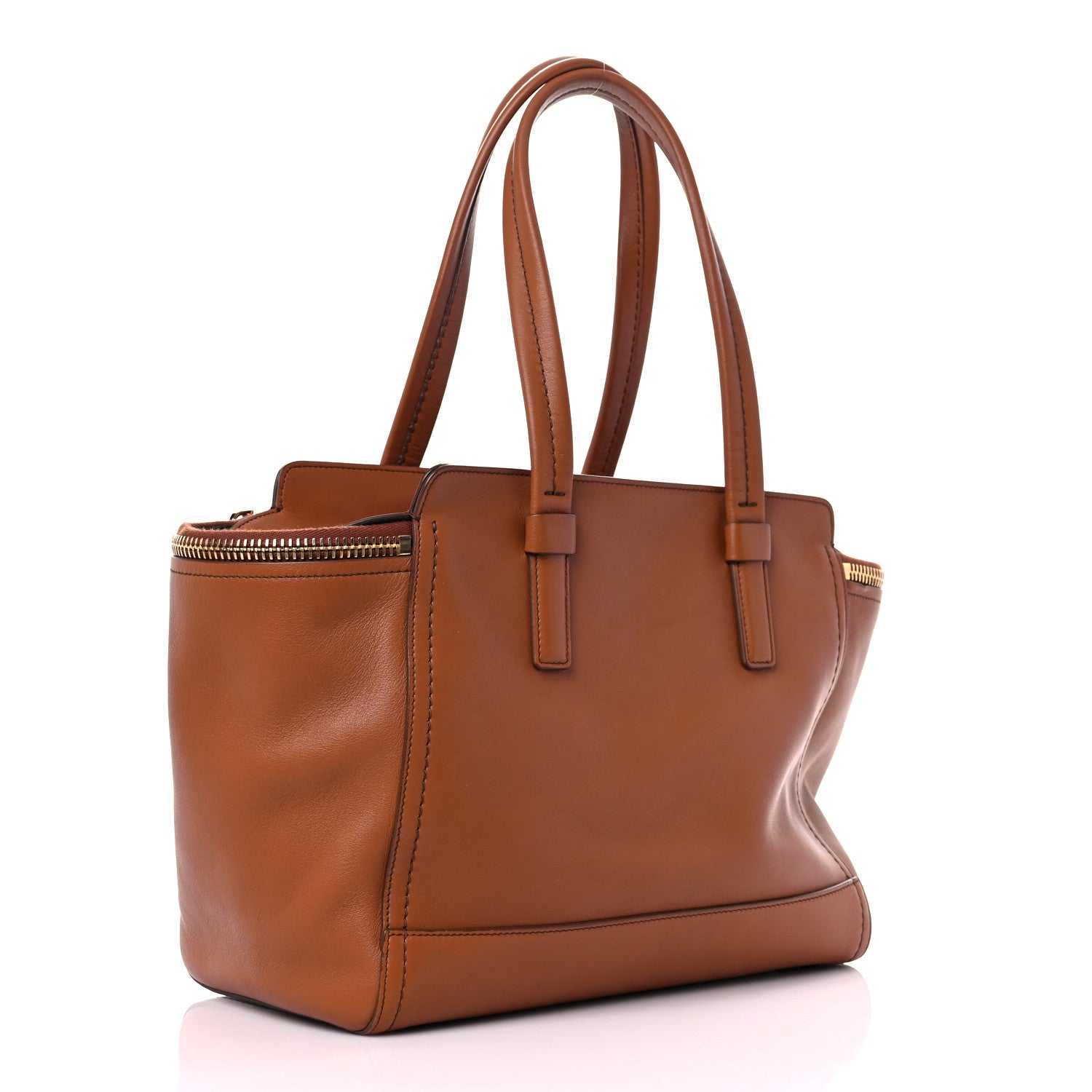 Salvatore Ferragamo Calfskin Medium Verve Double Zip Tote Brown 2 of 13
