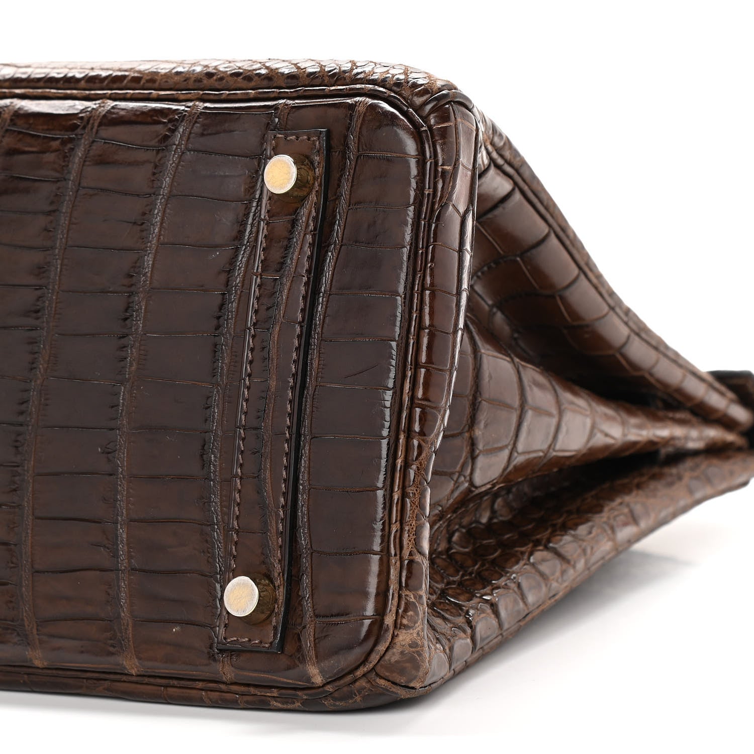 Hermes Shiny Porosus Crocodile Birkin 30 Havane 10 of 19