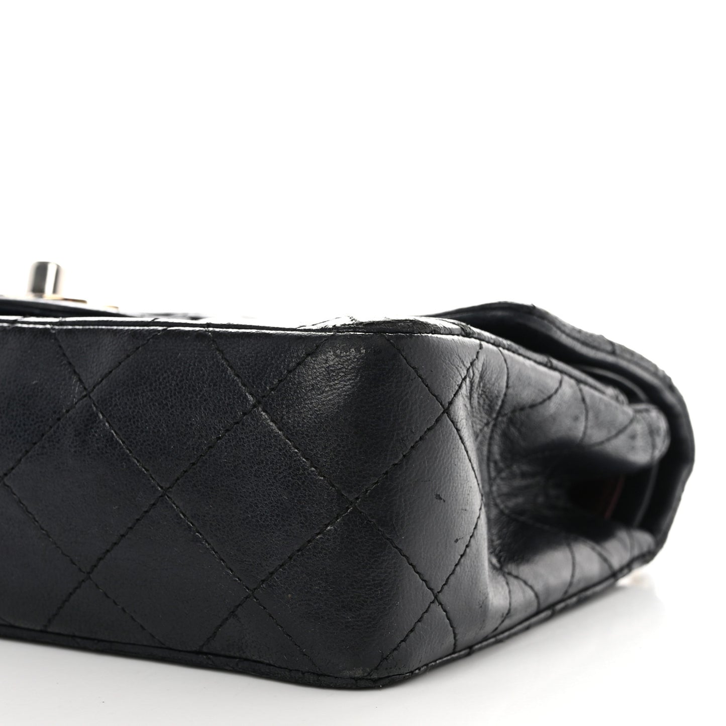 Lambskin Quilted Medium Double Flap Black