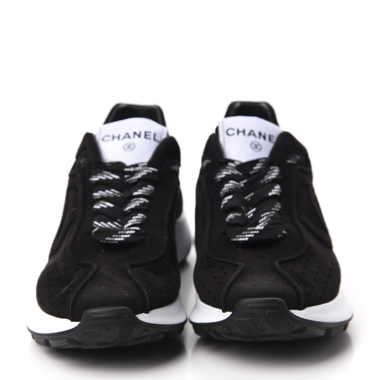 Chanel Suede Goatskin CC Sneakers 37 Black CHANEL 2 of 10
