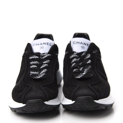 Chanel Suede Goatskin CC Sneakers 37 Black CHANEL 2 of 10