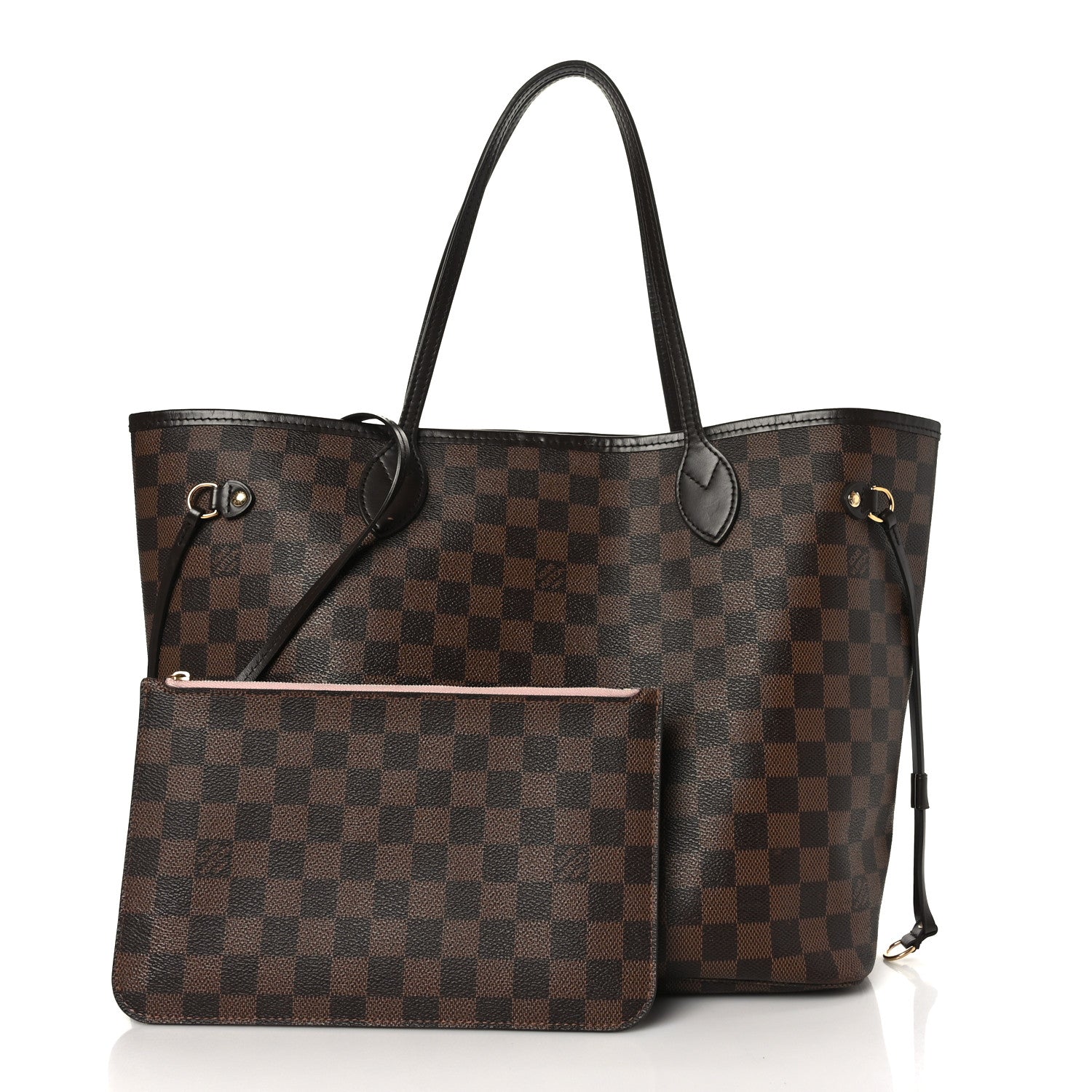 Louis Vuitton Damier Ebene Neo Neverfull MM Rose Ballerine 1 of 13