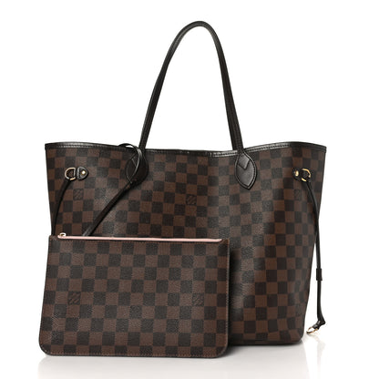 Louis Vuitton Damier Ebene Neo Neverfull MM Rose Ballerine 1 of 13