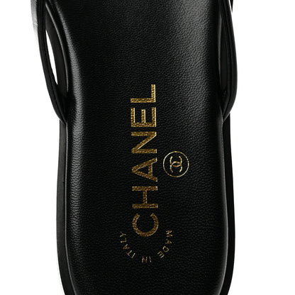 Chanel Goatskin CC Times Square Thong Sandals 39 Black 8 of 10