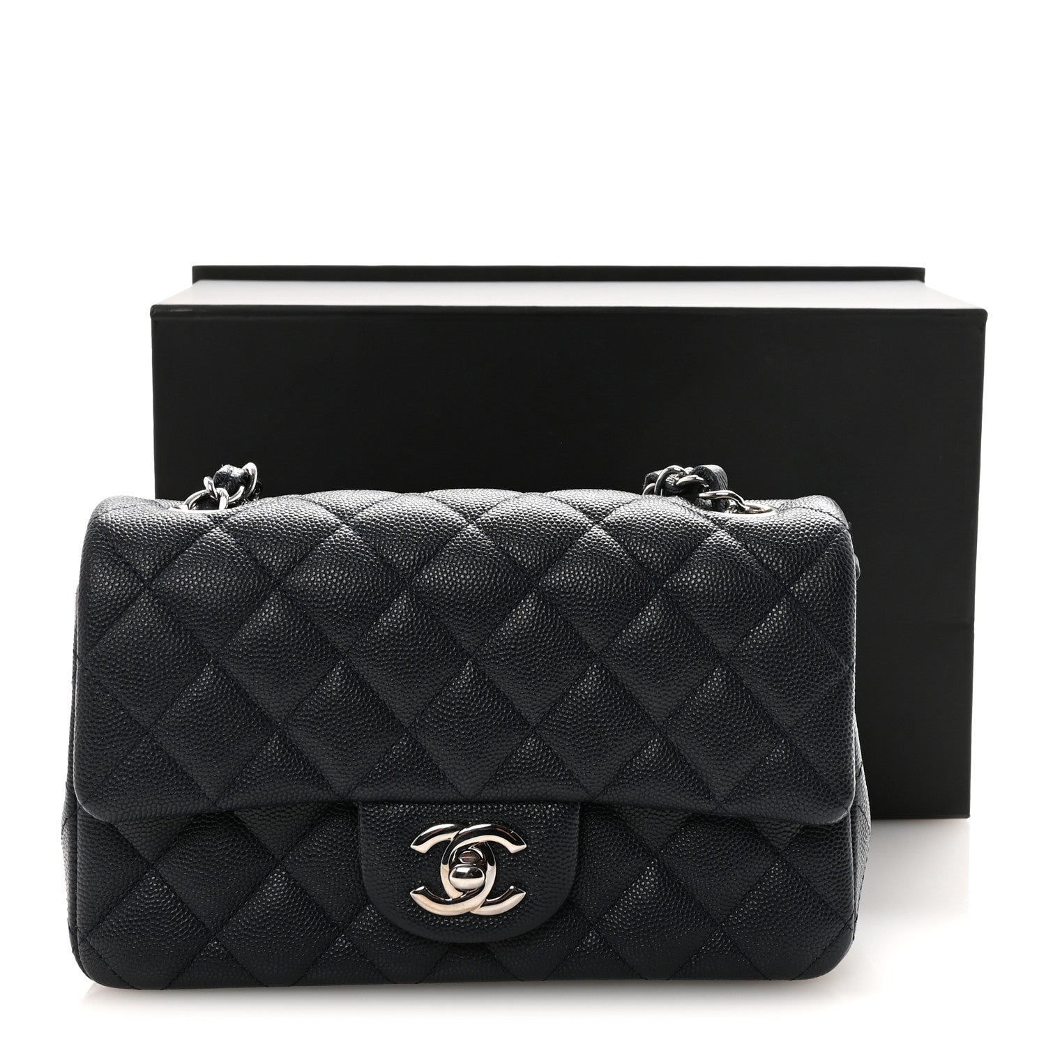 Chanel Caviar Quilted Mini Rectangular Flap Navy 10 of 10