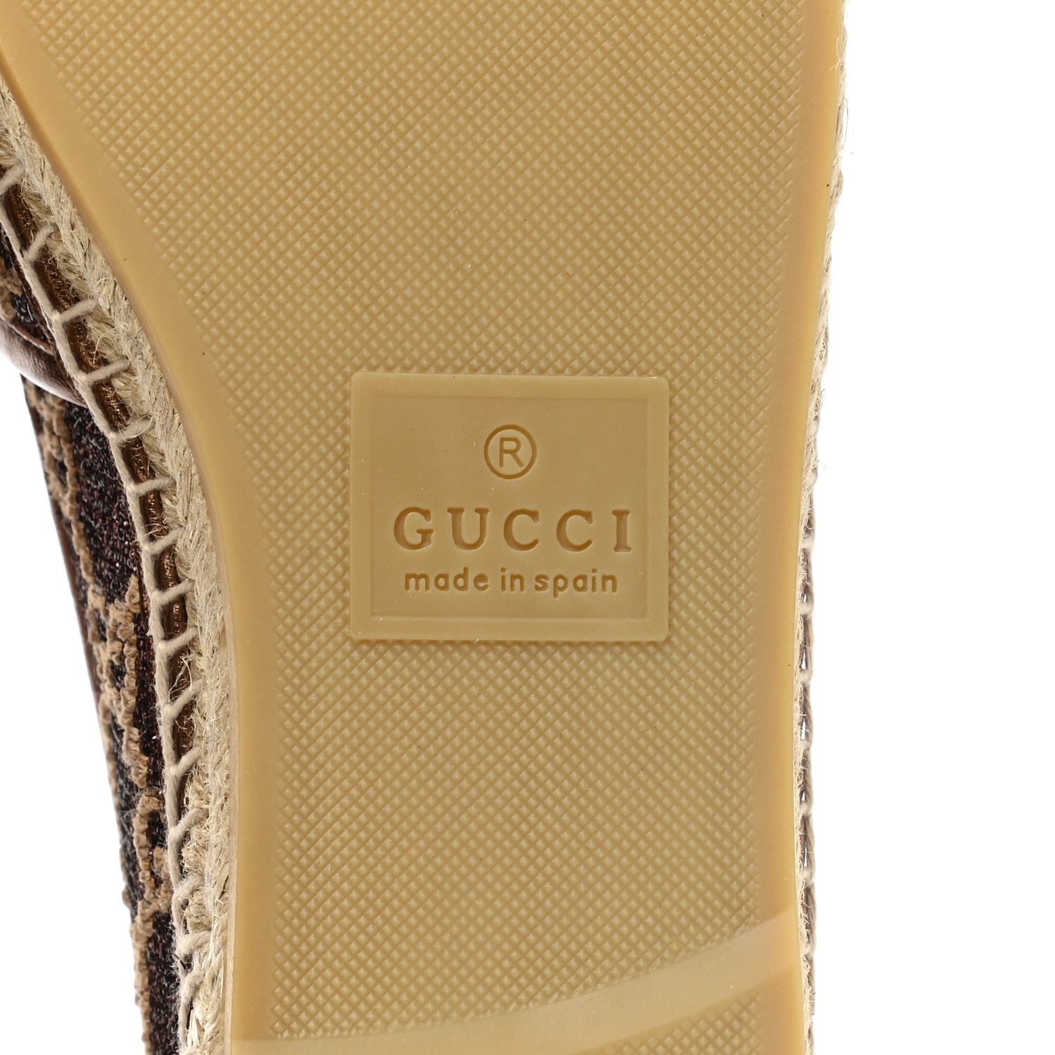 Gucci Lame Nappa GG Monogram Espadrilles 39 Brown Beige Light Bronze 6 of 10