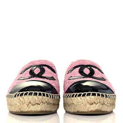 Chanel Linen CC Espadrilles 36 Pink Black 2 of 9