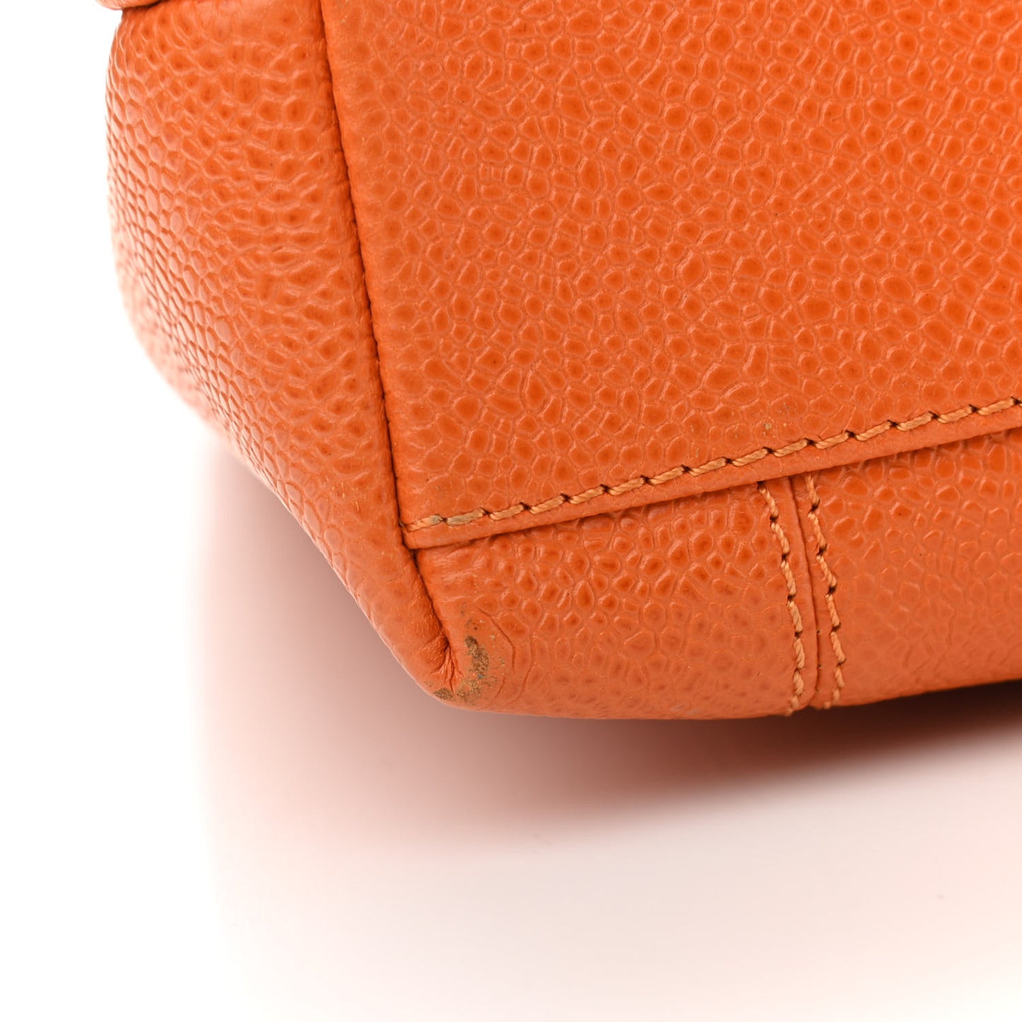 Caviar Logo Shoulder Bag Orange