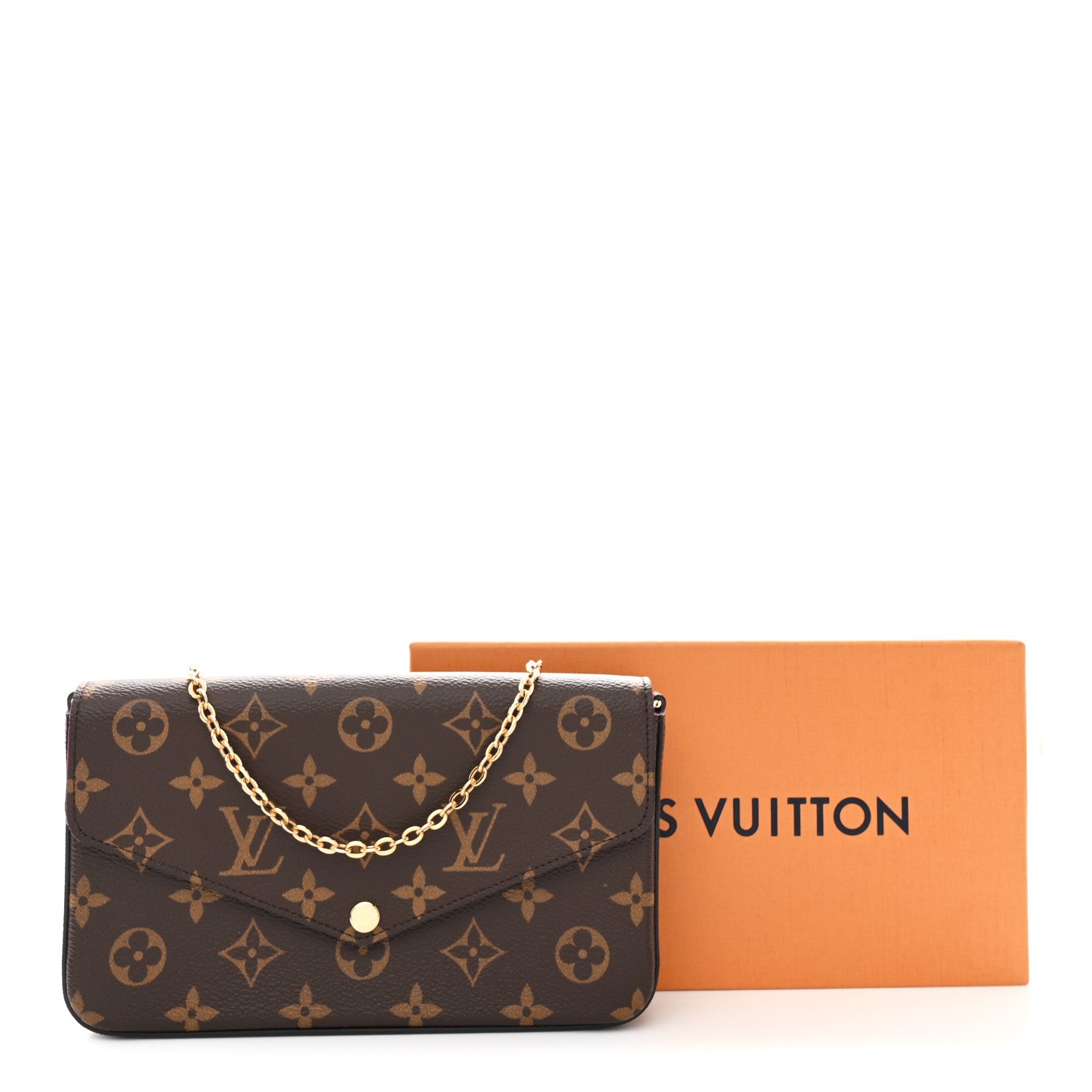 Louis Vuitton Monogram Pochette Felicie Chain Wallet Fuchsia