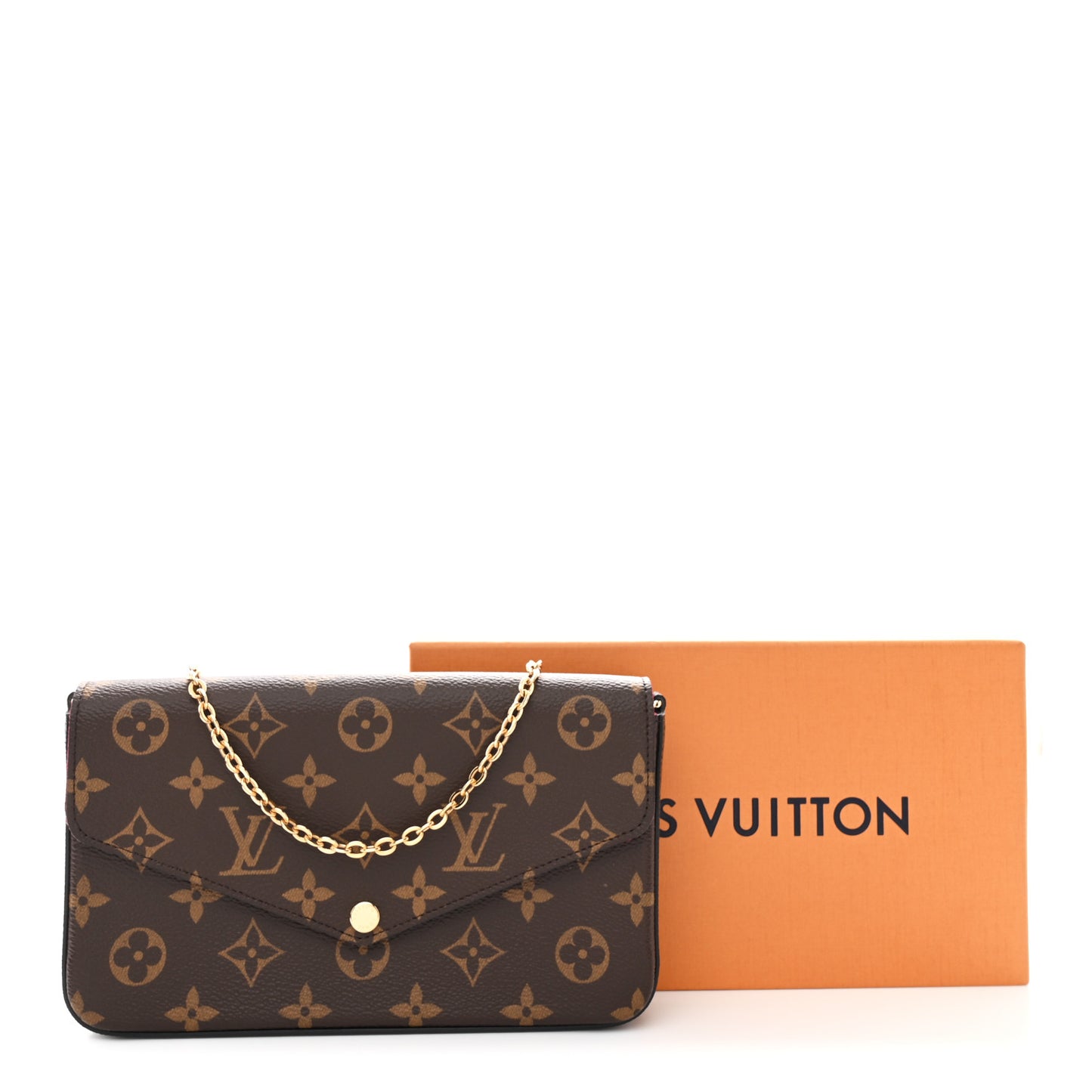 Monogram Pochette Felicie Chain Wallet Fuchsia