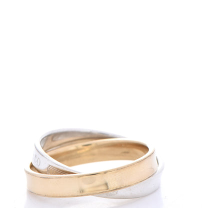 Tiffany Sterling Silver 18K Yellow Gold 1837 Interlocking Circles Ring 54 7 3 of 7