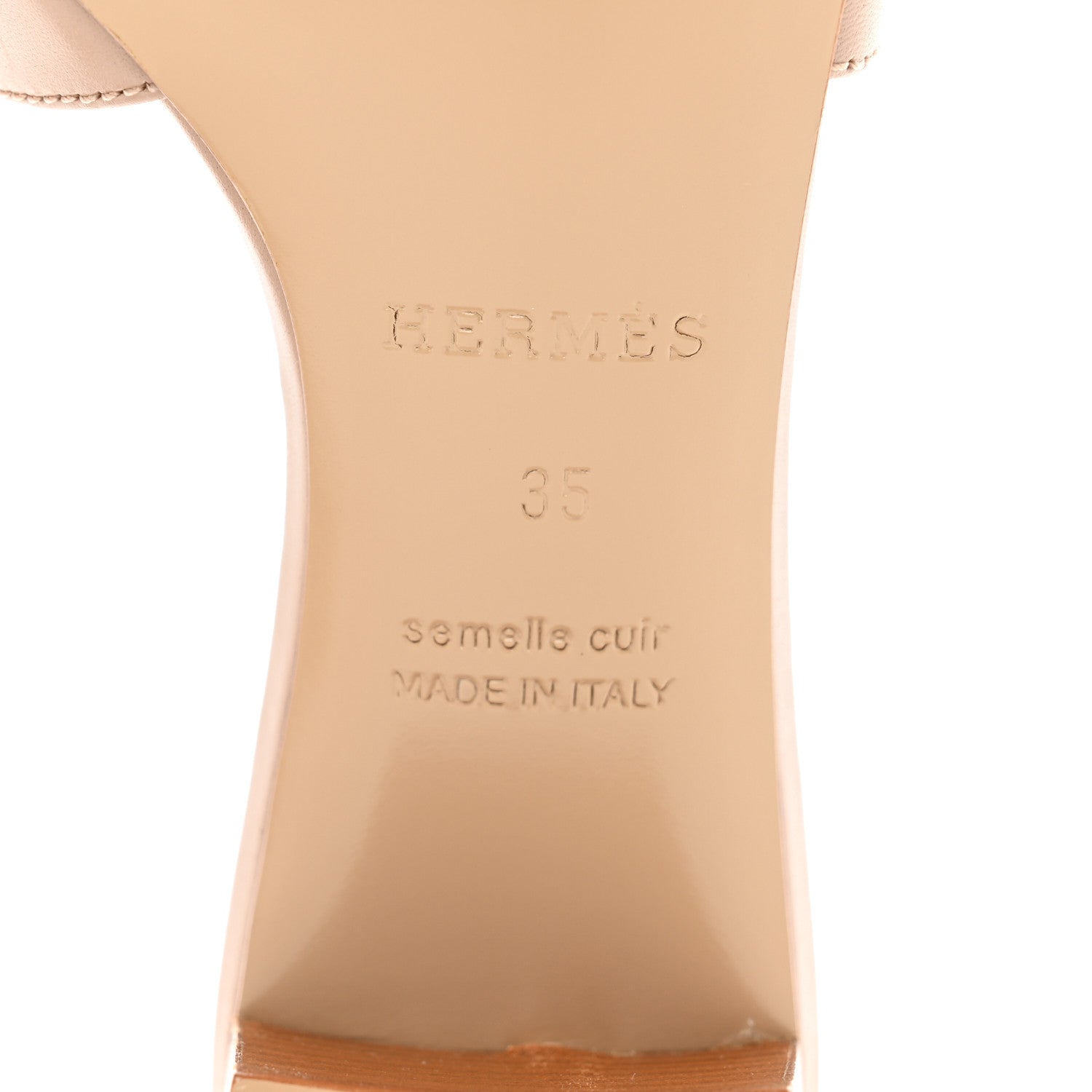 Hermes Calfskin Oasis Sandals 35 Beige Nude 6 of 9