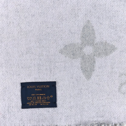Louis Vuitton Cashmere Monogram Gradient Reykjavik Scarf Grey 3 of 3