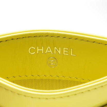 Chanel Patent Quilted Card Holder Yellow 6 of 8