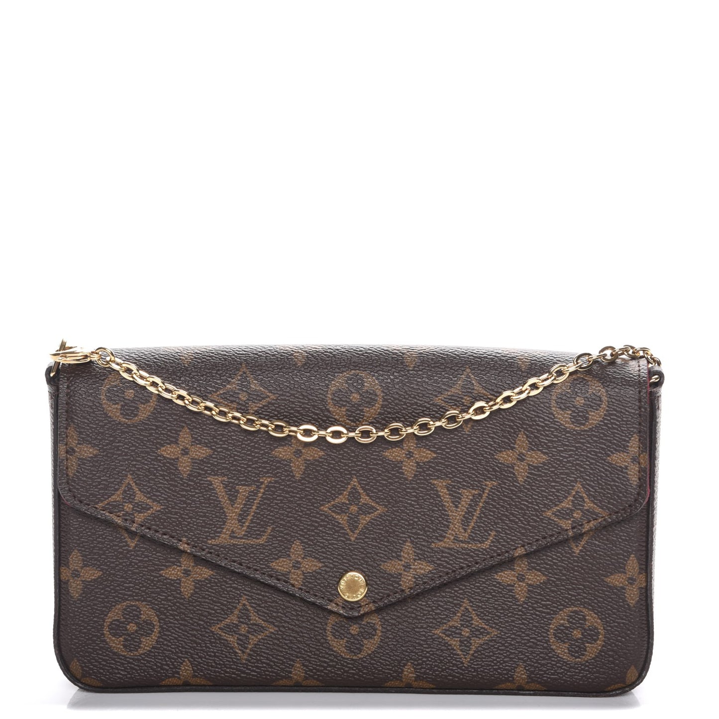 Monogram Pochette Felicie Chain Wallet Fuchsia