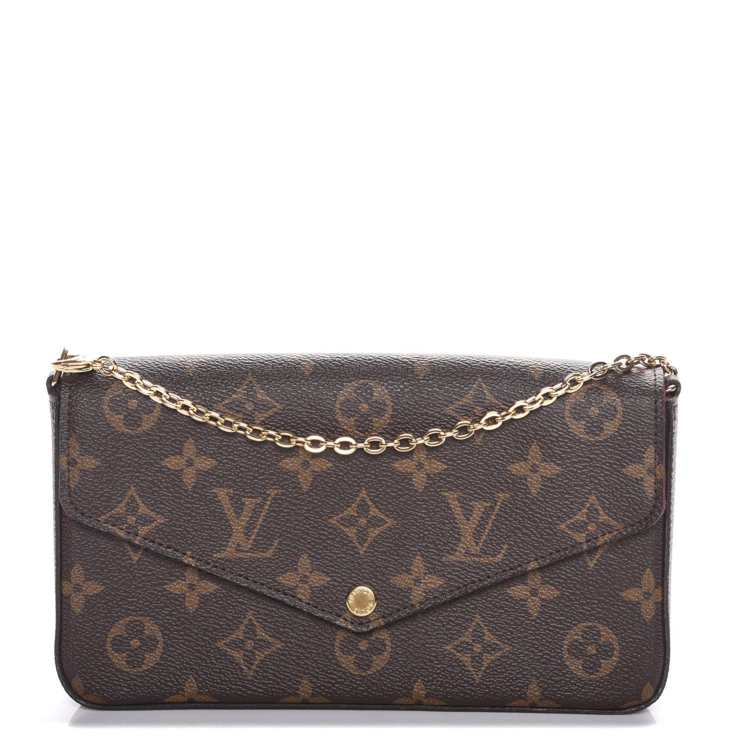 Louis Vuitton Monogram Pochette Felicie Chain Wallet Fuchsia 1 of 8