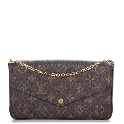Louis Vuitton Monogram Pochette Felicie Chain Wallet Fuchsia 1 of 8
