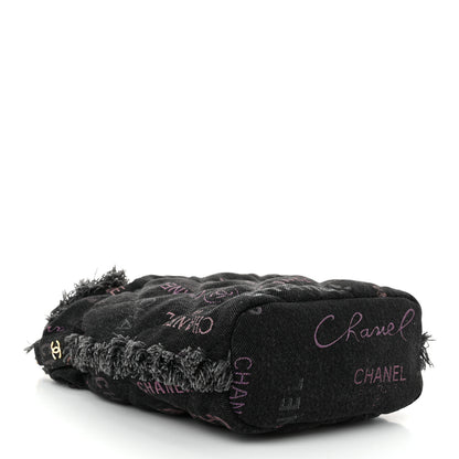 Chanel Denim Quilted Mood Small Bucket With Chain Black Multicolor 4 of 10