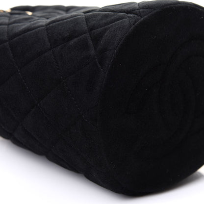 Chanel Velvet Quilted Pearl Crush Drawstring Bag Black 8 of 10