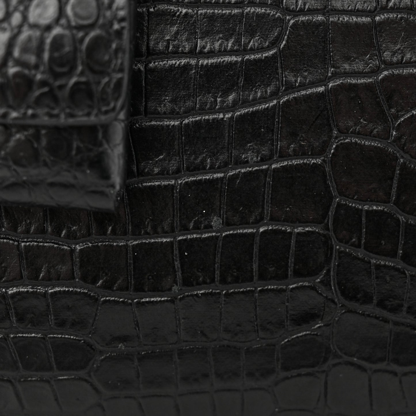 Calfskin Crocodile Embossed Baby Sac De Jour Black