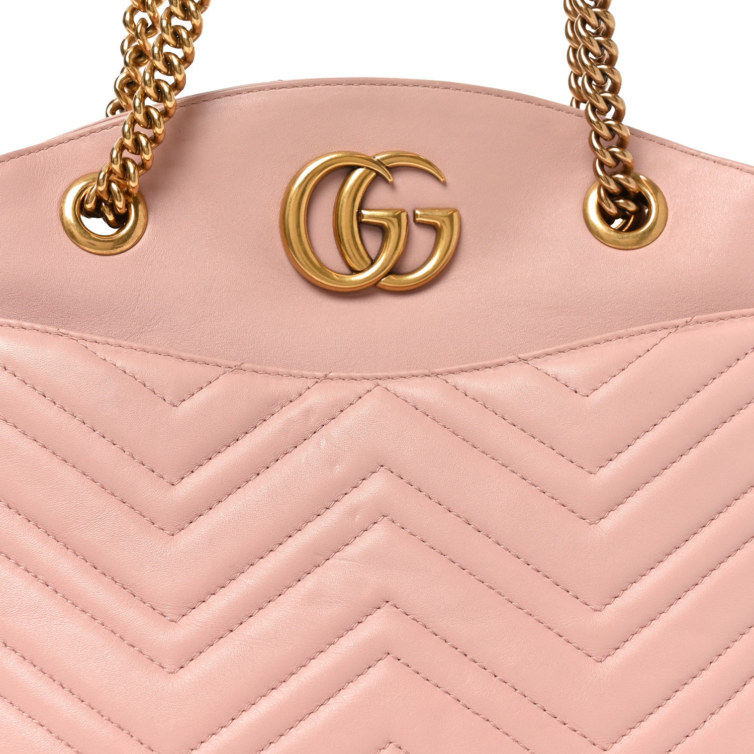 Gucci Calfskin Matelasse Medium GG Marmont Open Top Shoulder Bag Perfect Pink 8 of 10