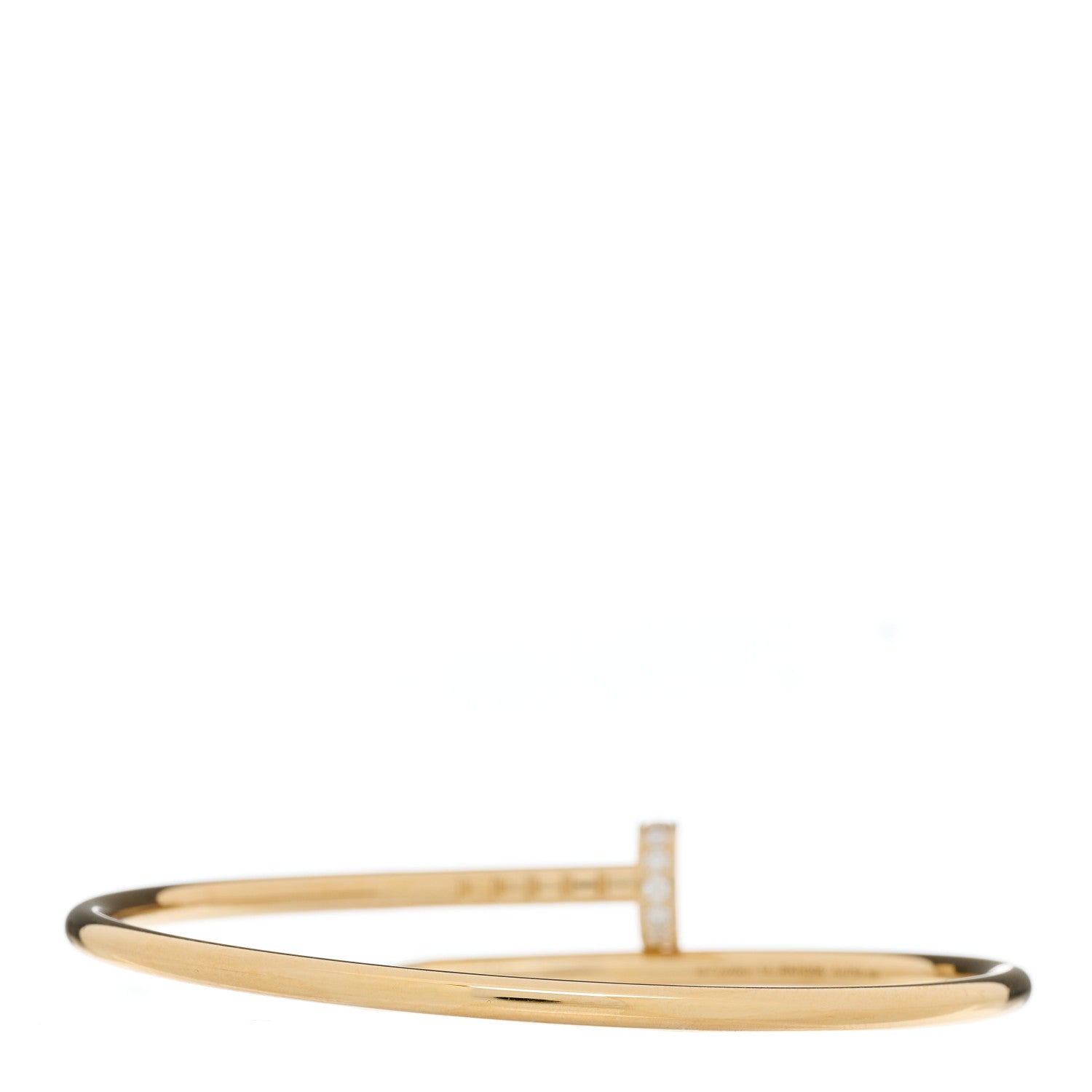 Cartier 18K Yellow Gold Diamond Small Juste Un Clou Bracelet 14 3 of 4