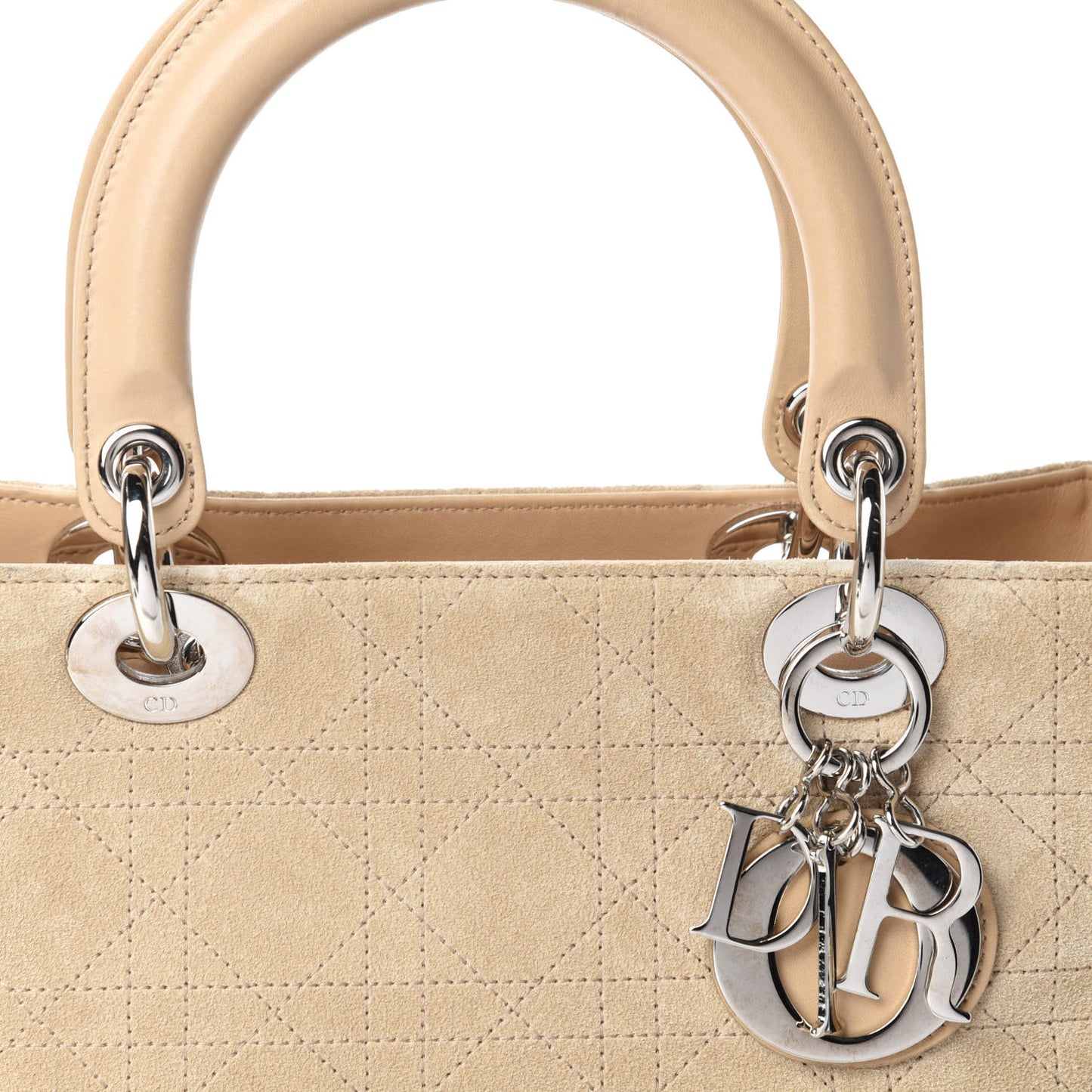 Suede Cannage Medium Lady Dior Beige