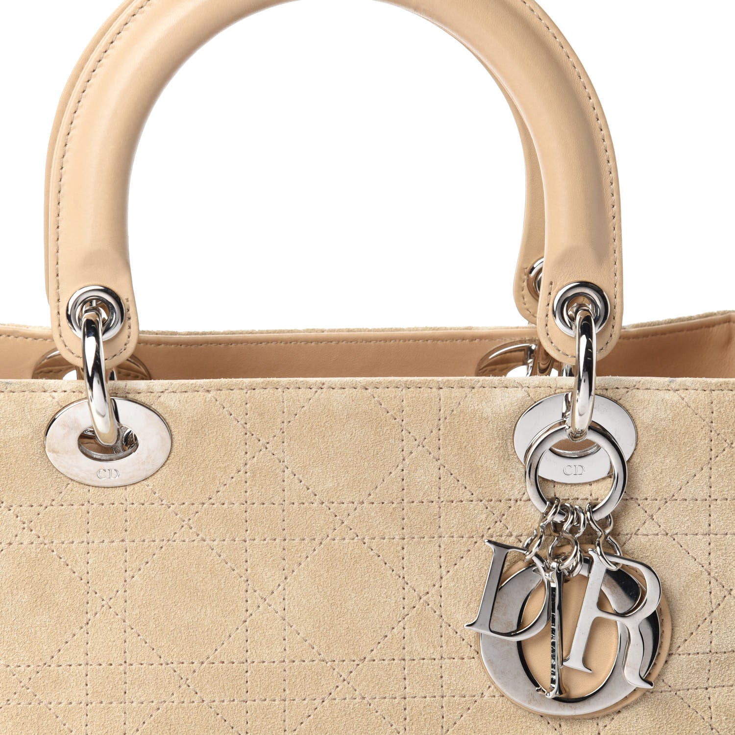 Christian Dior Suede Cannage Medium Lady Dior Beige 16 of 16