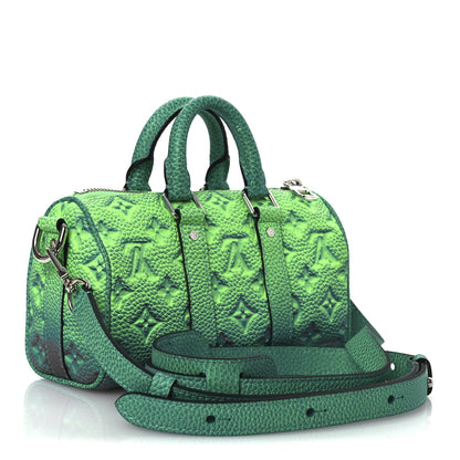 Louis Vuitton Taurillon Illusion Keepall XS Bleu Vert 3 of 10