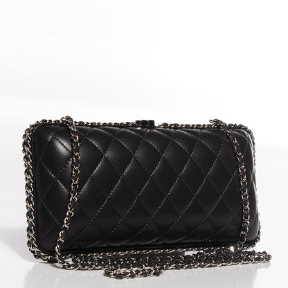 Chanel Lambskin Quilted Chain Around Clutch Black 3 of 7