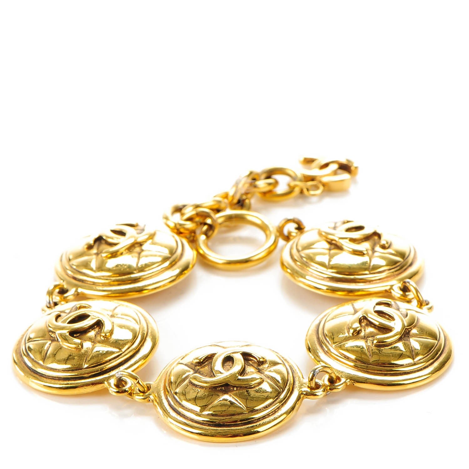 Chanel CC Medallion Bracelet Gold 1 of 4