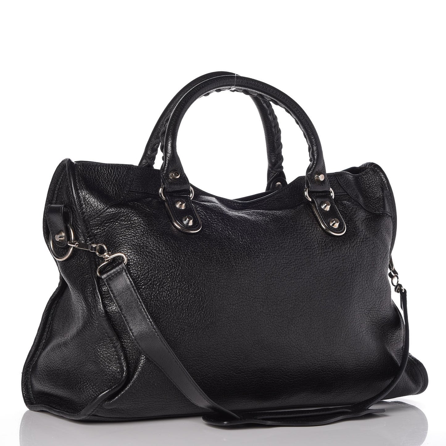Chevre Silver Metallic Edge Hardware City Black