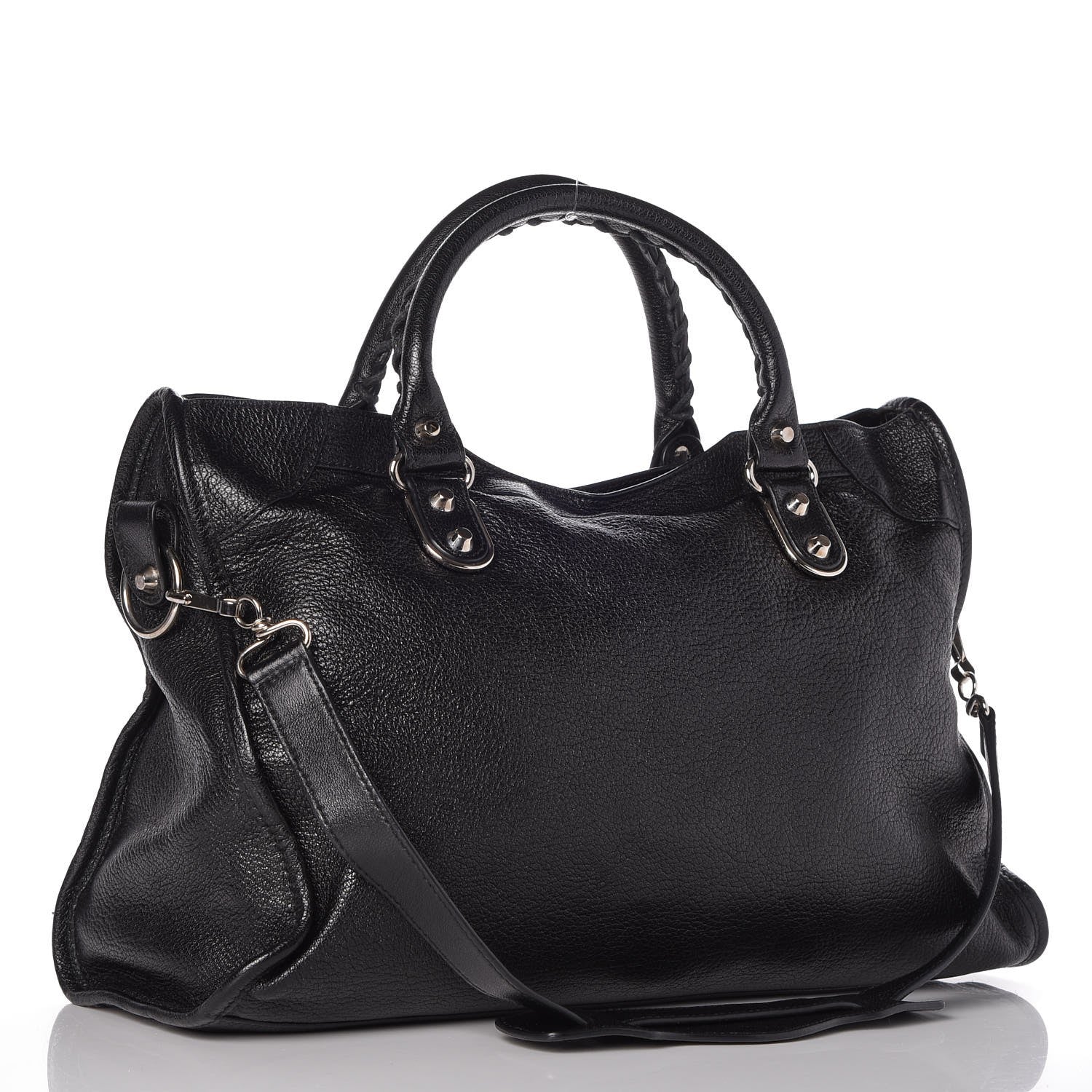 Balenciaga Chevre Silver Metallic Edge Hardware City Black 4 of 10