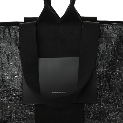 Alexander Wang Crackled Coated Canvas Extra Large AW Logo Tote Black 9 of 11