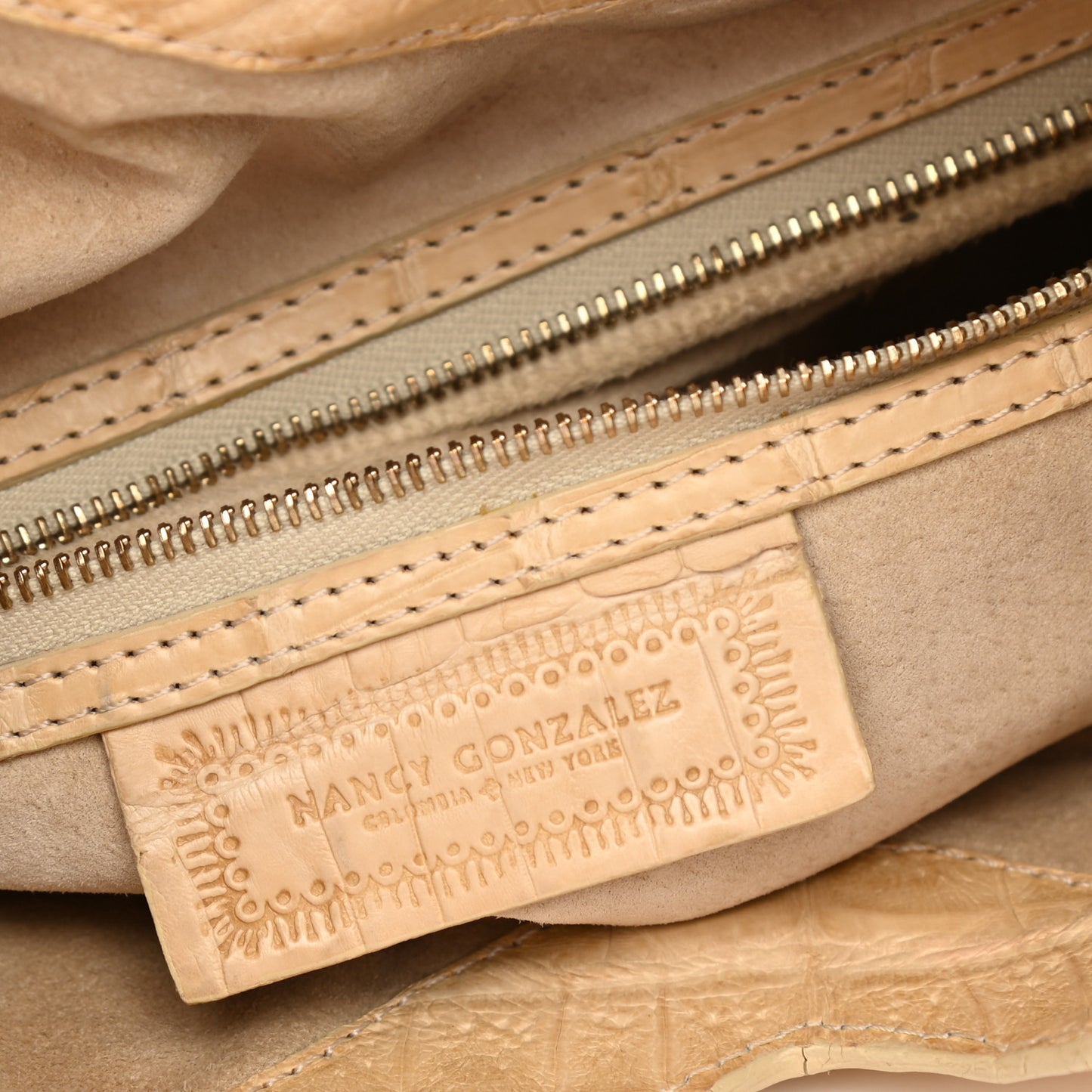 Crocodile Hobo Beige