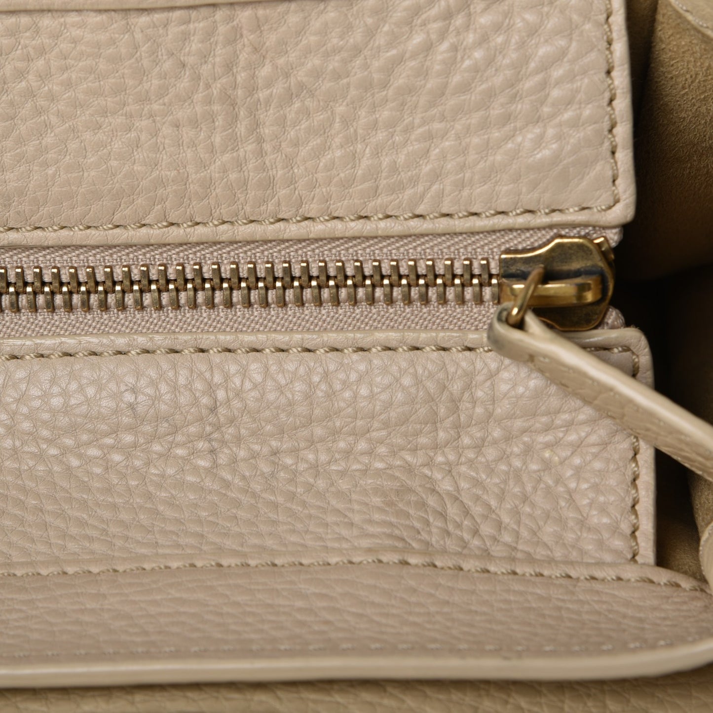 Pebbled Calfskin Mini Luggage Cream