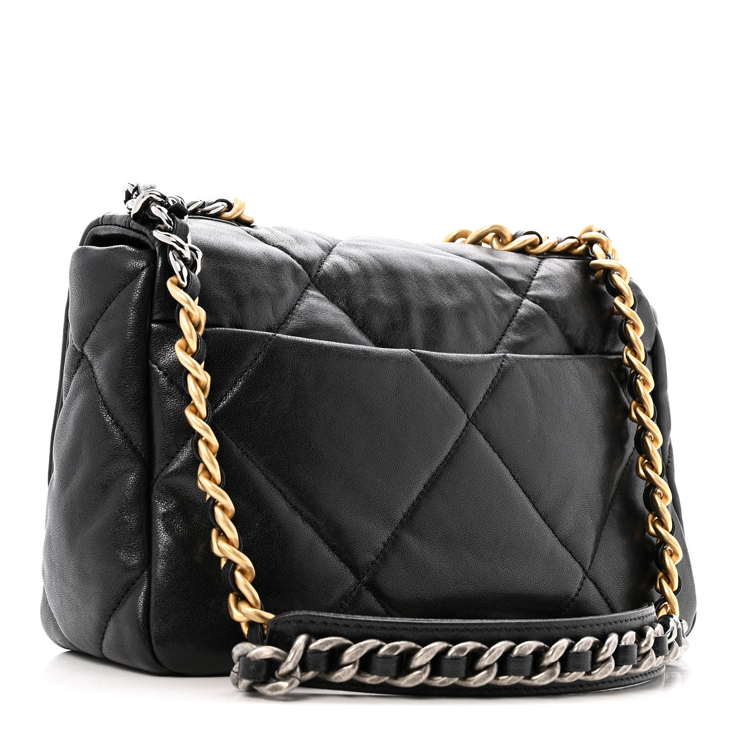 Chanel Goatskin Quilted Medium Chanel 19 Flap Black 3 of 13