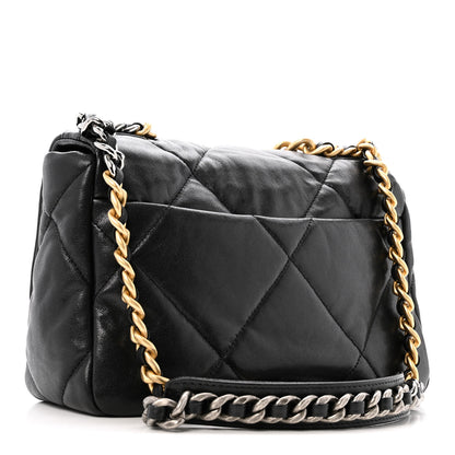 Chanel Goatskin Quilted Medium Chanel 19 Flap Black 3 of 13