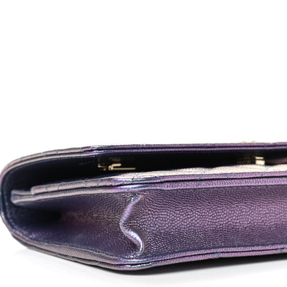 Chanel Iridescent Caviar Quilted Wallet On Chain WOC Dark Blue 9 of 10