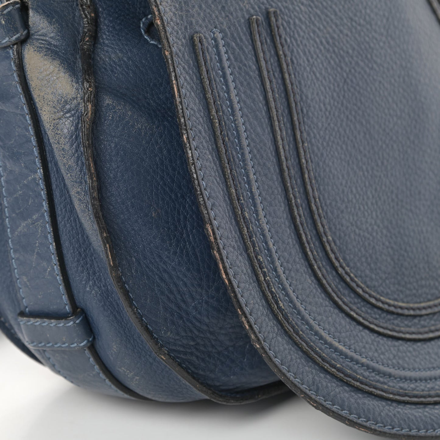 Calfskin Medium Marcie Round Crossbody Bag Navy