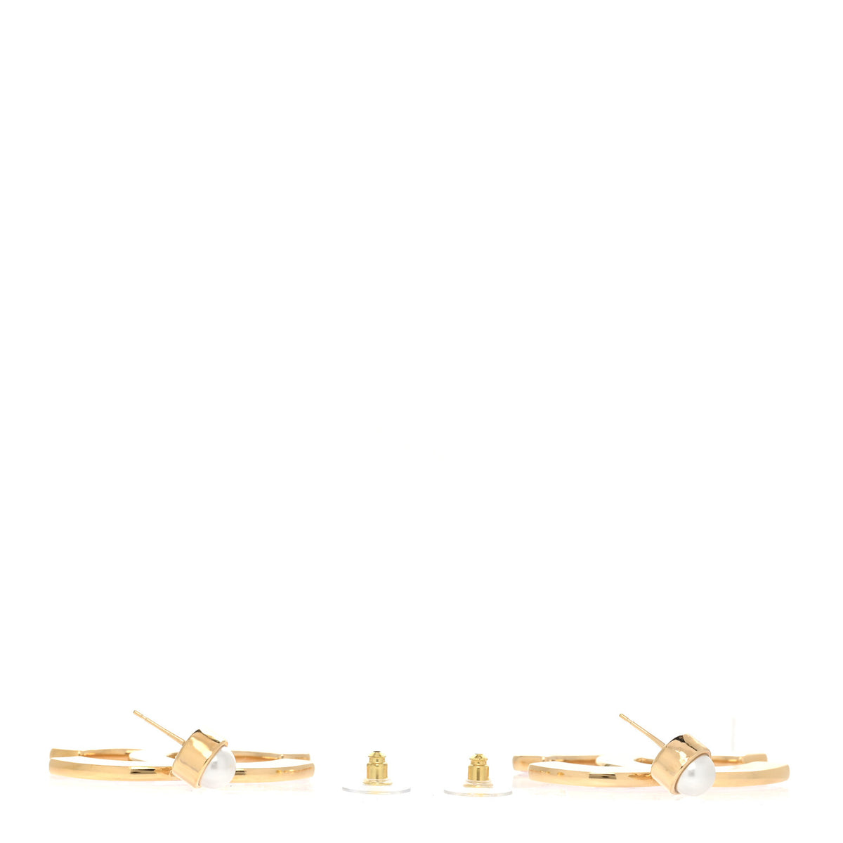Chanel Mirror Pearl CC Drop Earrings Gold Pink 4 of 6