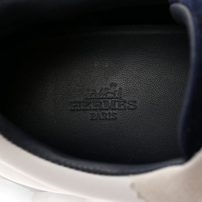 Hermes Goatskin Suede Goatskin Bouncing Sneakers 41 White 6 of 9
